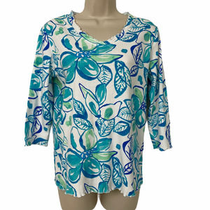 Fresh Produce Top Small Womens Tahitian Flower Embrace Me Floral White 30062 S